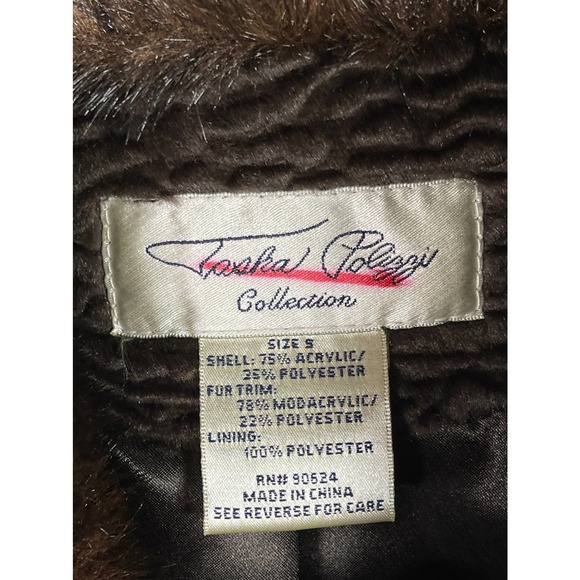 NEW NWT Tasha Polizzi Brown Textured Jacket Faux Fur Collar & Cuffs S M L XL - Picture 6 of 11